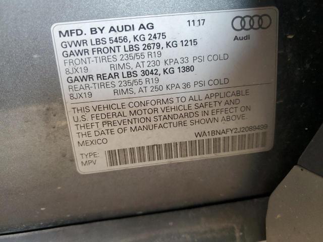 2018 AUDI Q5 PREMIUM PLUS WA1BNAFY2J2089499