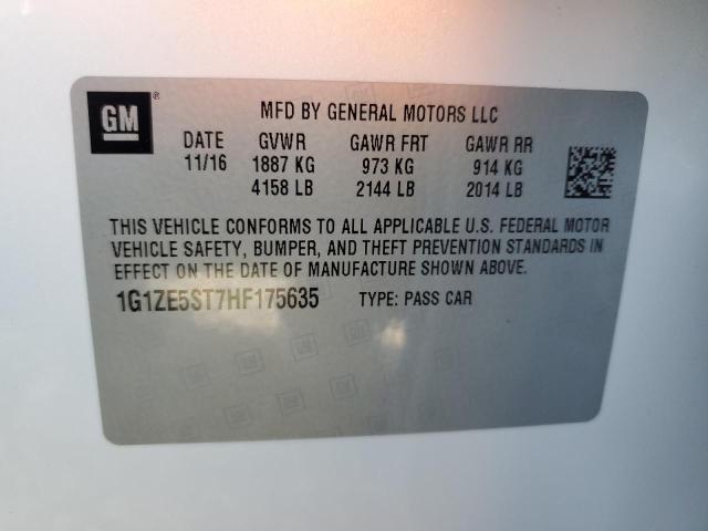 2017 CHEVROLET MALIBU LT 1G1ZE5ST7HF175635