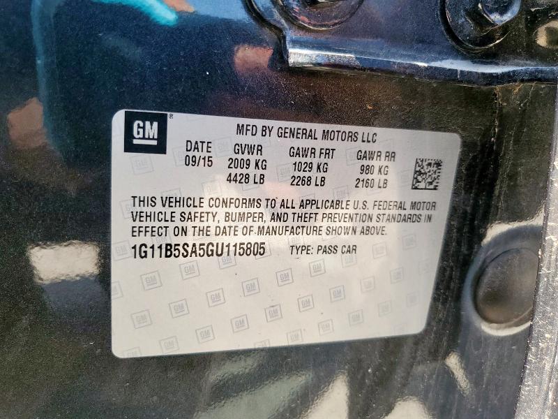 2016 CHEVROLET MALIBU LIM 1G11B5SA5GU115805