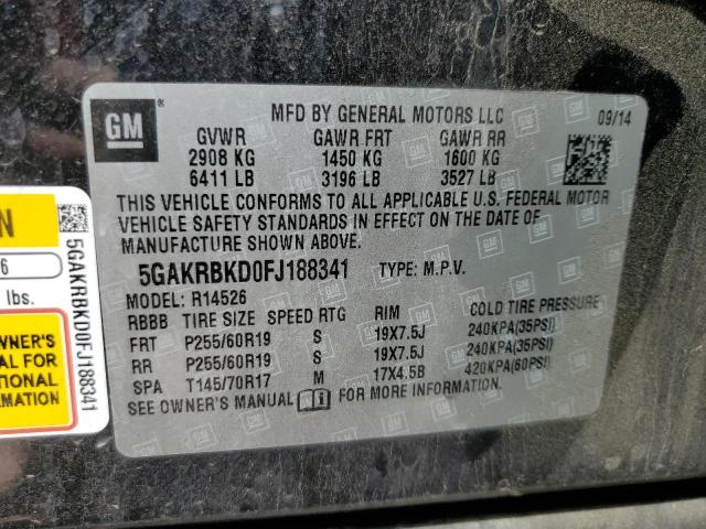 2015 BUICK ENCLAVE 5GAKRBKD0FJ188341