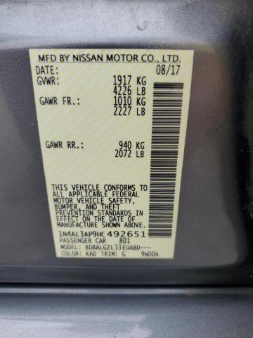 2017 NISSAN ALTIMA 2.5 1N4AL3AP9HC492651