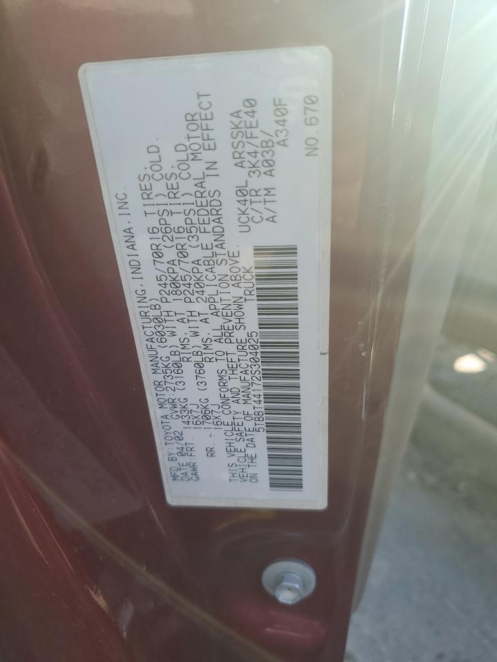 Lot #3269949989 2002 TOYOTA TUNDRA ACCESS CAB