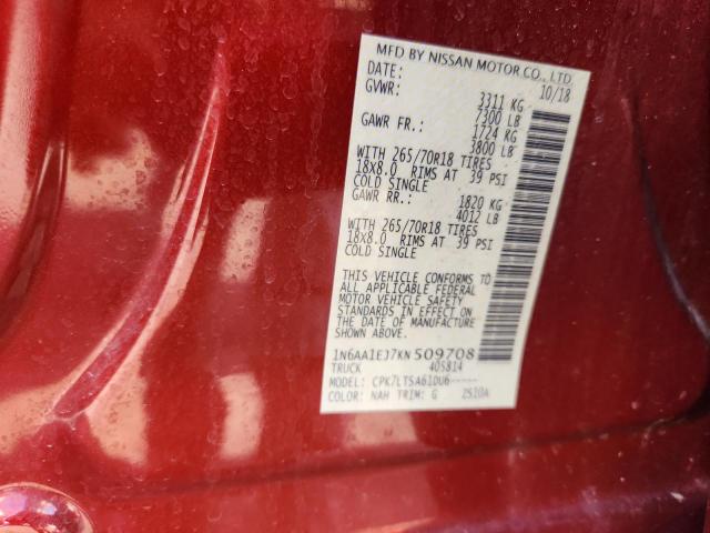 2019 NISSAN TITAN - 1N6AA1EJ7KN509708