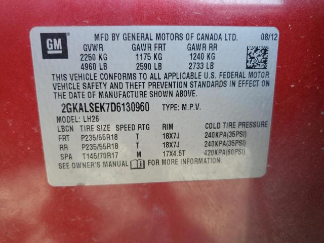 2013 GMC TERRAIN SLE - 2GKALSEK7D6130960