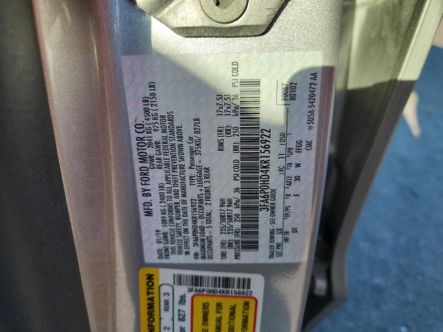 2019 FORD FUSION SE - 3FA6P0HD4KR156922