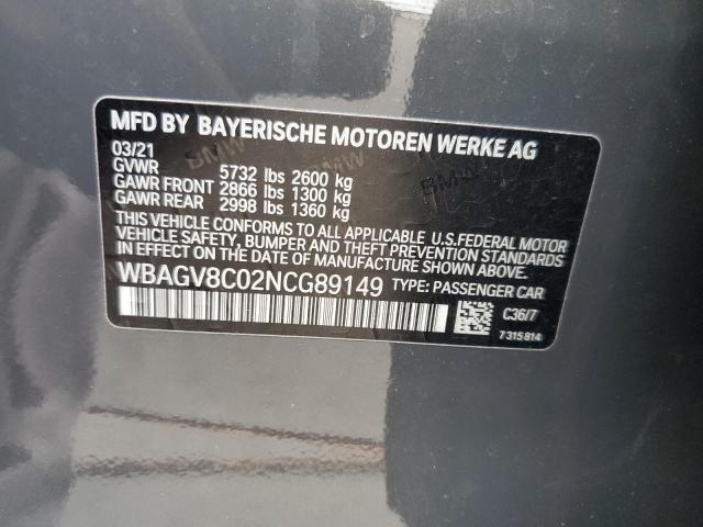 2022 BMW M850XI WBAGV8C02NCG89149