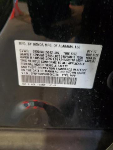 2017 HONDA PILOT EXL - 5FNYF6H55HB060728