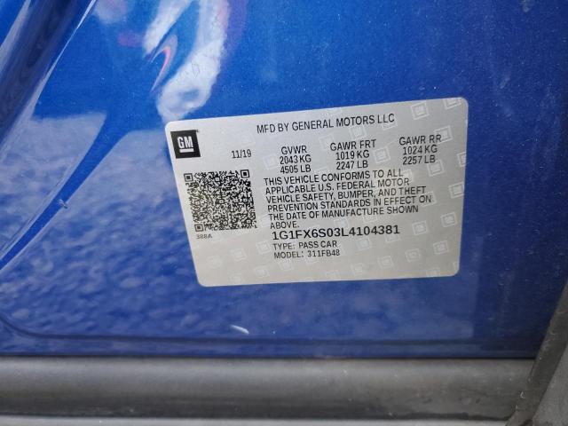 2020 CHEVROLET BOLT EV PR 1G1FX6S03L4104381