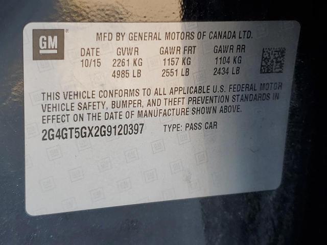 2016 BUICK REGAL PREM 2G4GT5GX2G9120397