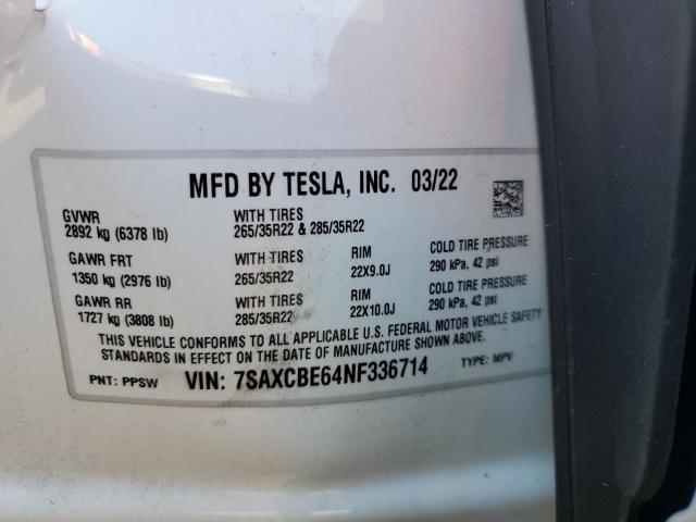 2022 TESLA MODEL X - 7SAXCBE64NF336714