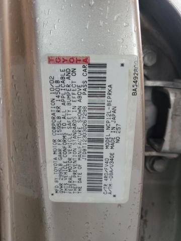 2003 TOYOTA ECHO #3303048609