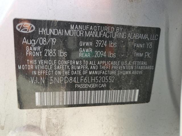 2020 HYUNDAI ELANTRA SE 5NPD84LF6LH520552