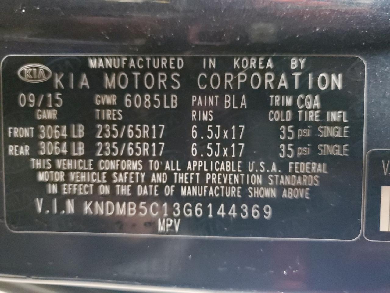 Lot #3248578272 2016 KIA SEDONA LX