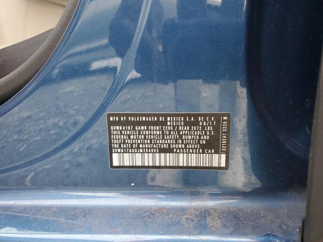 2018 VOLKSWAGEN GOLF S 3VWG17AU8JM254993