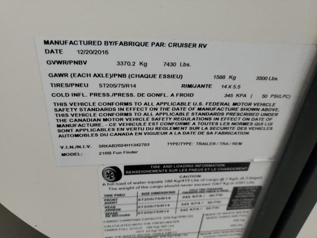 2017 CRUISER RV FUN FINDER #3269833724