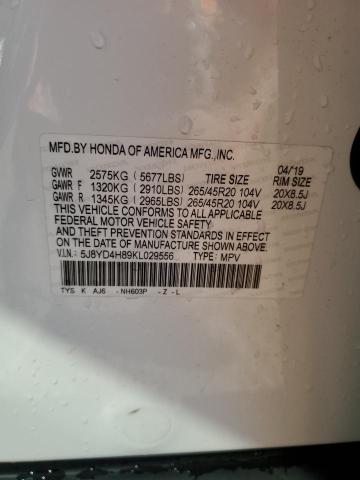 2019 ACURA MDX ADVANC 5J8YD4H89KL029556