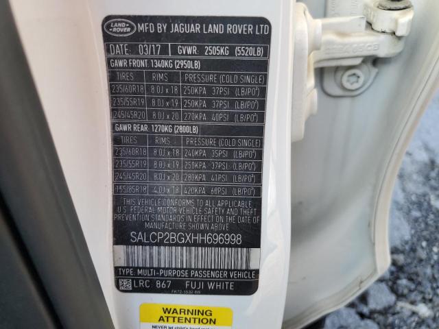 2017 LAND ROVER DISCOVERY SALCP2BGXHH696998