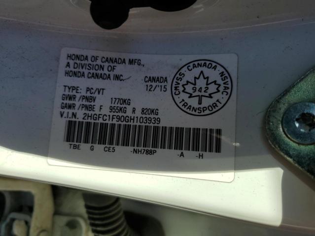 2016 HONDA CIVIC TOUR 2HGFC1F90GH103939