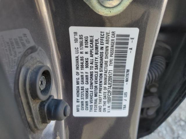 2018 HONDA CIVIC EX 19XFC2F74JE209171