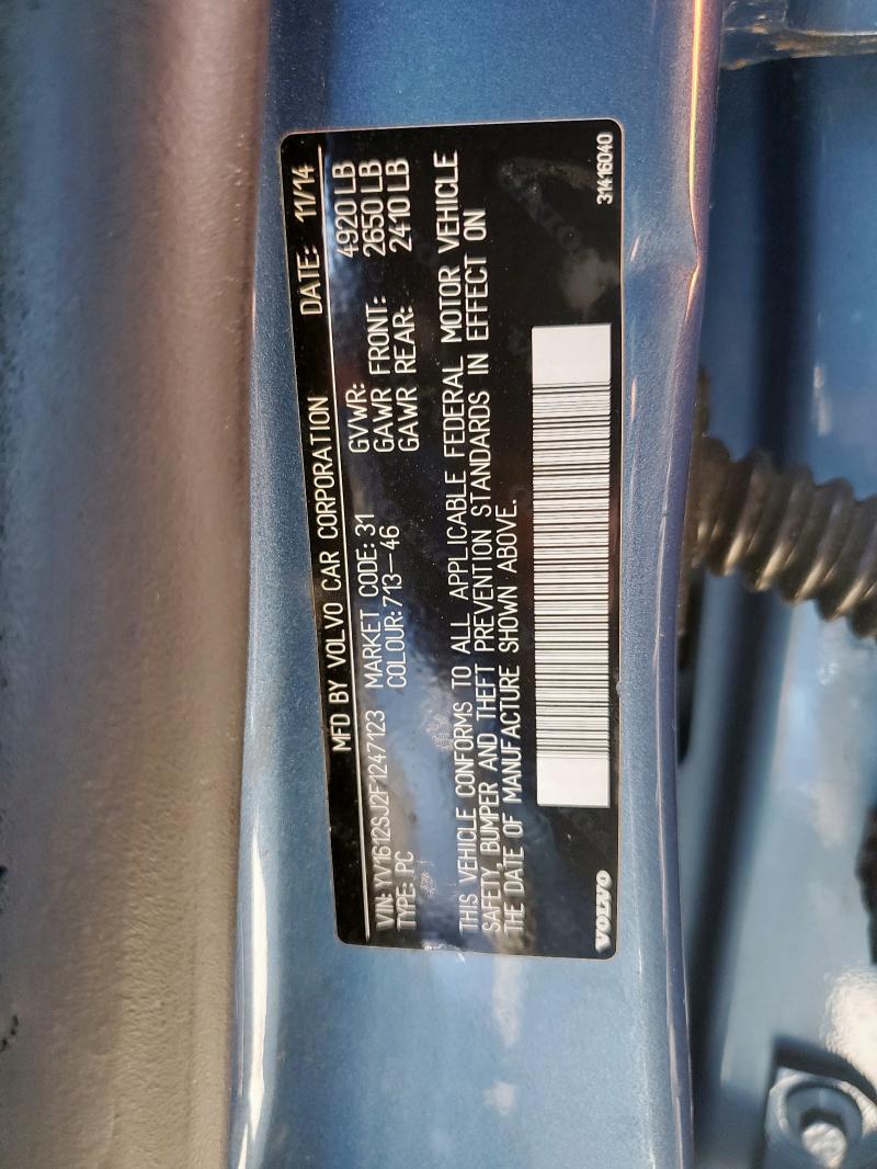 2015 VOLVO V60 YV1612SJ2F1247123