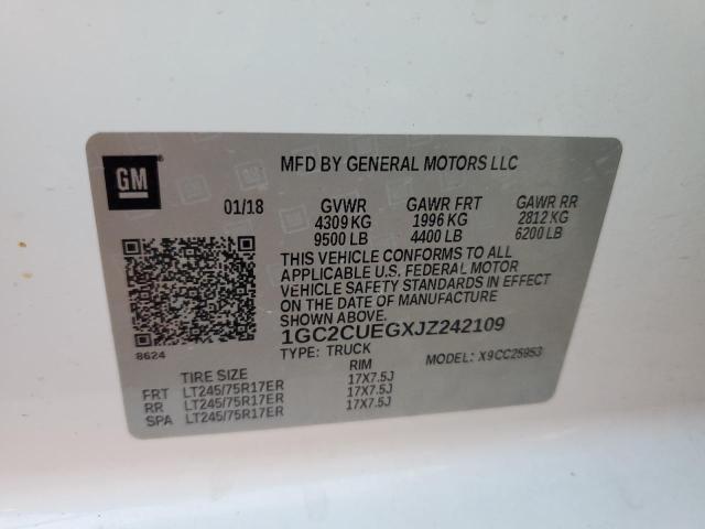 2018 CHEVROLET SILVERADO - 1GC2CUEGXJZ242109