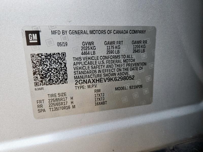 2019 CHEVROLET EQUINOX LS 2GNAXHEV9K6298052