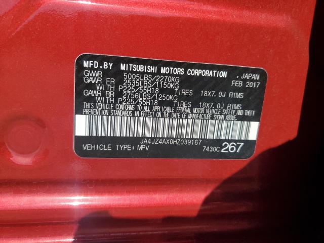 2017 MITSUBISHI OUTLANDER JA4JZ4AX0HZ039167