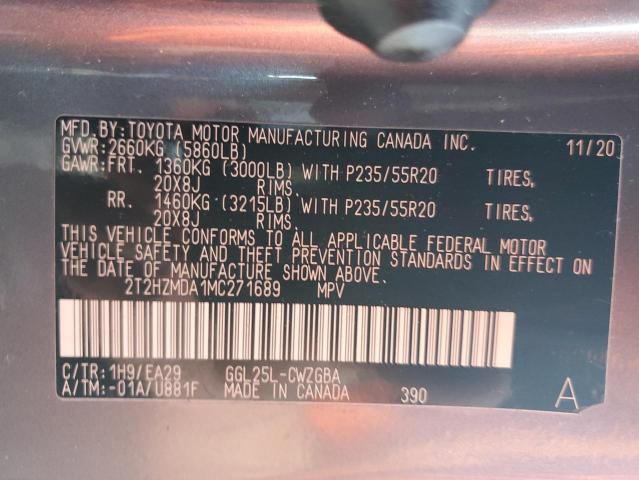 2021 LEXUS RX 350 2T2HZMDA1MC271689