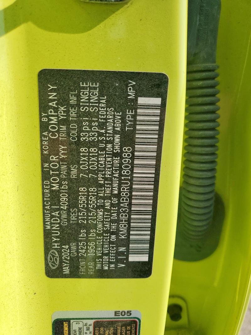 2024 HYUNDAI KONA SEL KM8HB3AB8RU180988