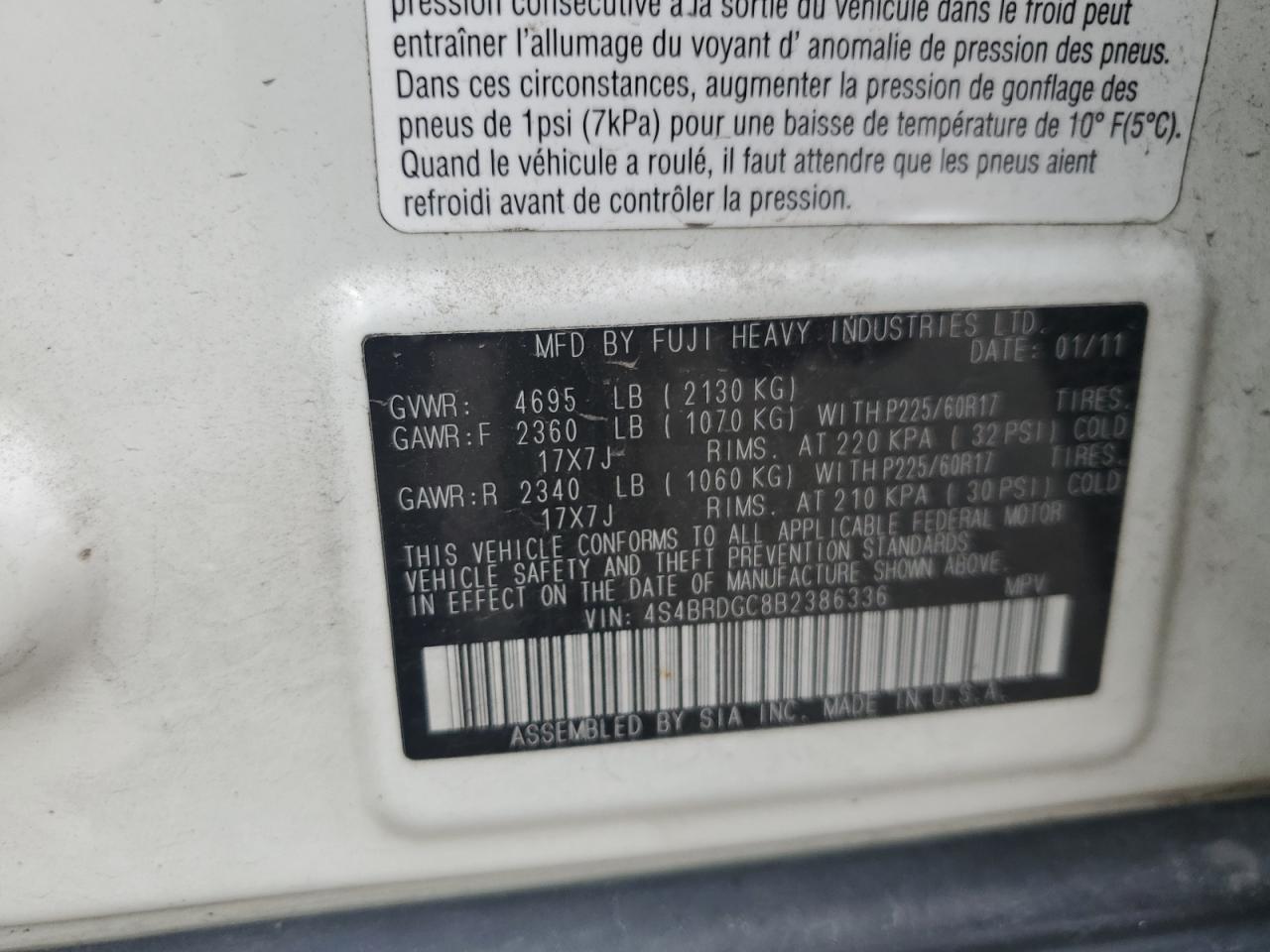 SUBARU OUTBACK 3.6R PREMIUM