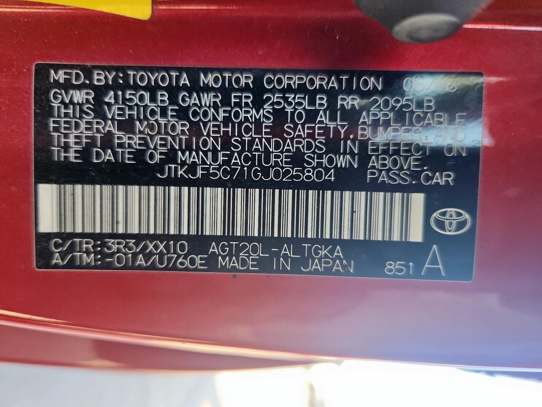 2016 TOYOTA SCION TC - JTKJF5C71GJ025804