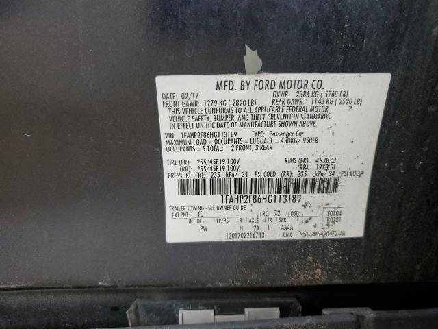 2017 FORD TAURUS LIMITED 1FAHP2F86HG113189