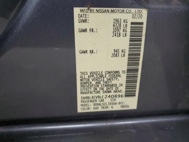2020 NISSAN ALTIMA SR 1N4BL4CV9LC240896