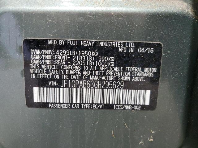 2016 SUBARU IMPREZA PR JF1GPAB63GH295629
