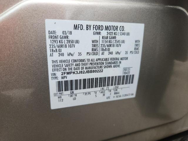 2018 FORD EDGE SEL - 2FMPK3J82JBB80222