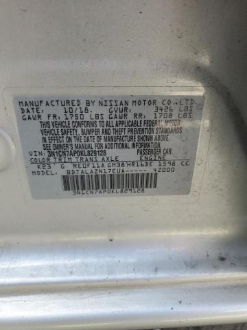 2019 NISSAN VERSA S 3N1CN7AP0KL829128