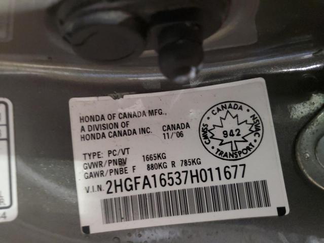 2007 HONDA CIVIC LX #3302694029