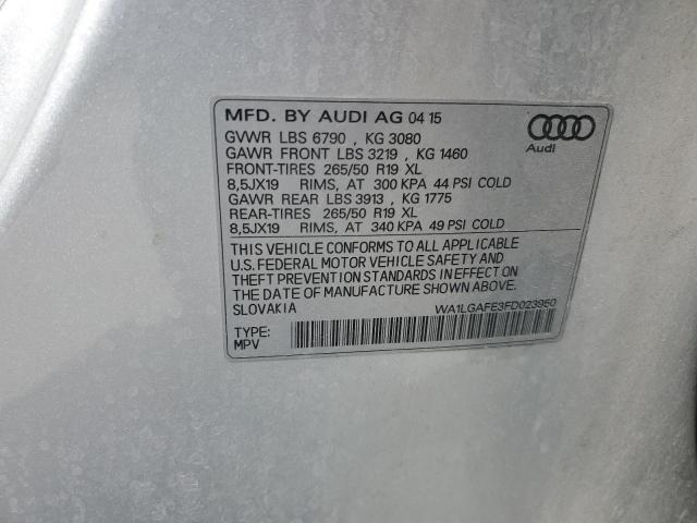 2015 AUDI Q7 PREMIUM WA1LGAFE3FD023950