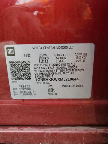 2021 CHEVROLET TRAVERSE P 1GNEVKKWXMJ210844