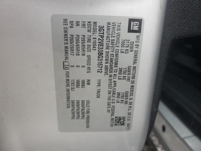 2011 GMC SIERRA K1500 SLE - 3GTP2VE33BG316712