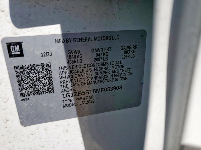 2021 CHEVROLET MALIBU LS 1G1ZB5ST5MF053908