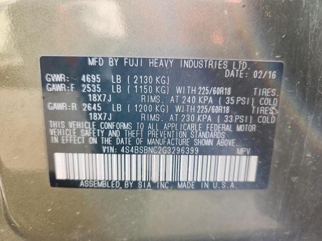 2016 SUBARU OUTBACK 2. #3305502072