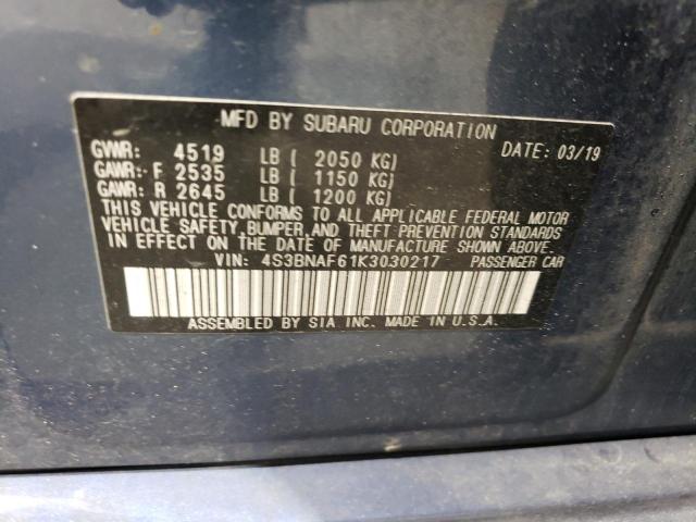 2019 SUBARU LEGACY 2.5 4S3BNAF61K3030217
