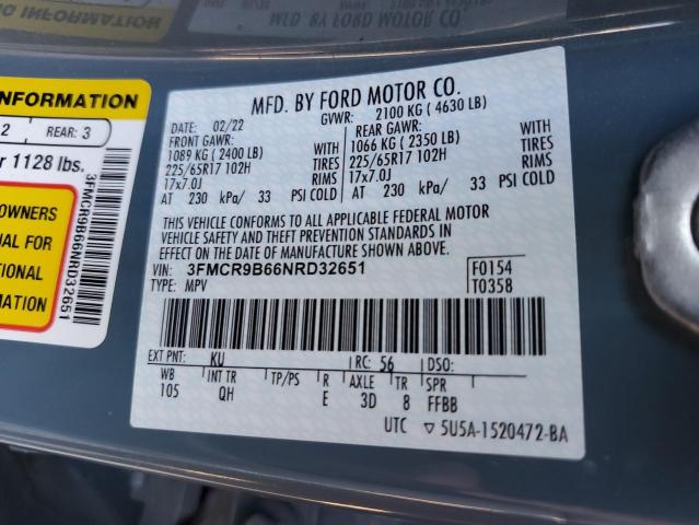 2022 FORD BRONCO SPO - 3FMCR9B66NRD32651