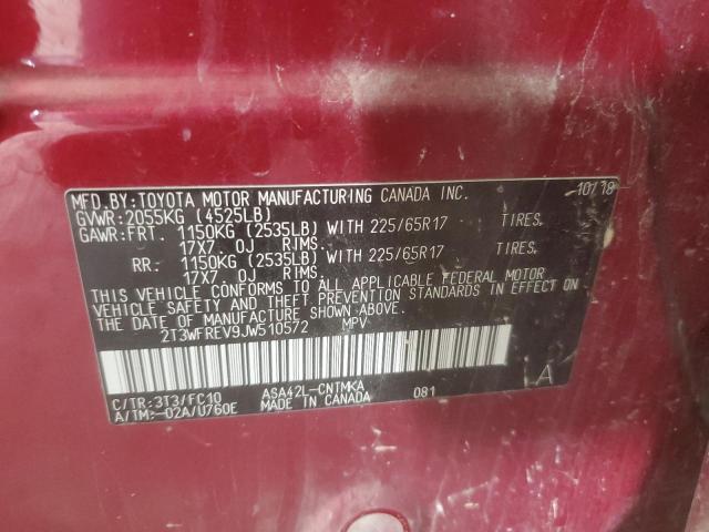 2018 TOYOTA RAV4 ADVEN 2T3WFREV9JW510572