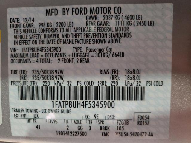 2015 FORD MUSTANG 1FATP8UH4F5345900