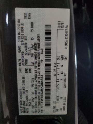 2021 FORD F150 SUPER 1FTFW1E83MKD84833