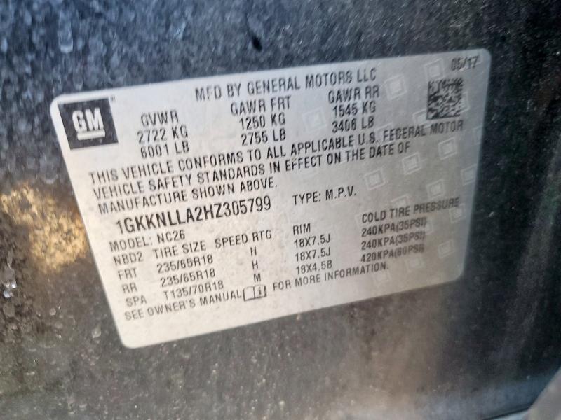 2017 GMC ACADIA SLE 1GKKNLLA2HZ305799