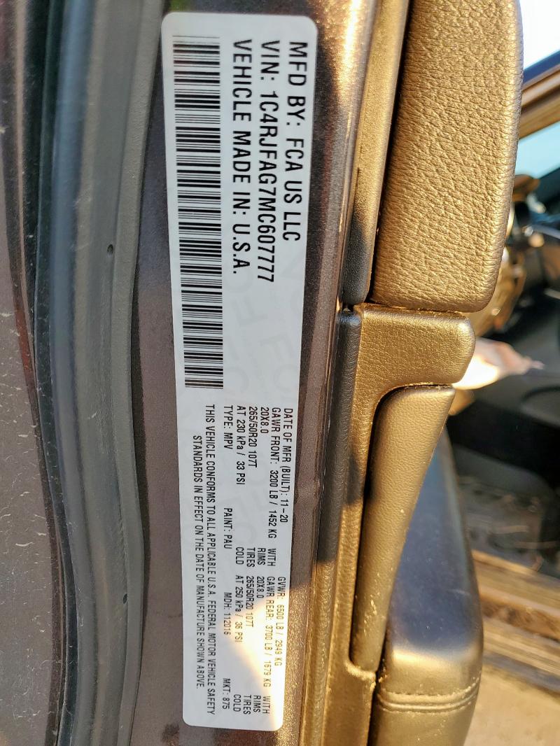 2021 JEEP GRAND CHER 1C4RJFAG7MC607777