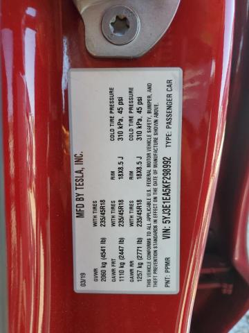 2019 TESLA MODEL 3 5YJ3E1EA5KF298992